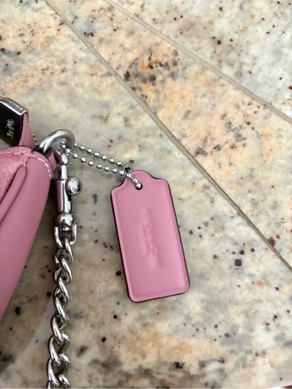 Coach Pink Signature Chain Shoulder Mini Bag